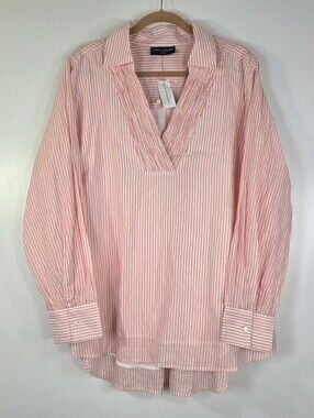NWT LANE BRYANT LUREX SHIMMER COLLARD POPOVER BLOUSE.
